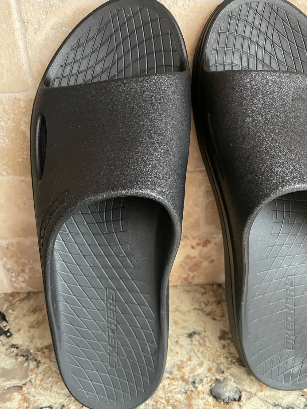 Skechers Black Foamies Slip-On Slide Sandals for Men